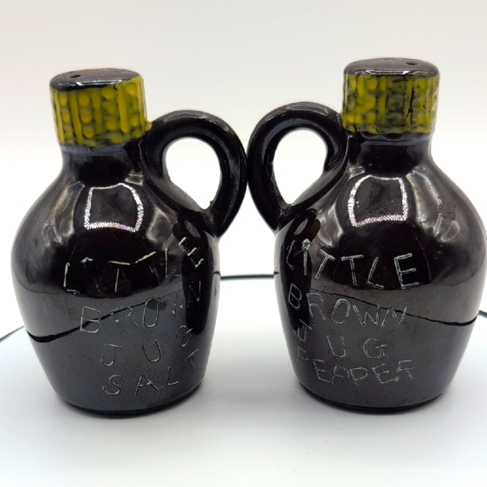Vintage Little Brown Jug Salt and Pepper Shakers